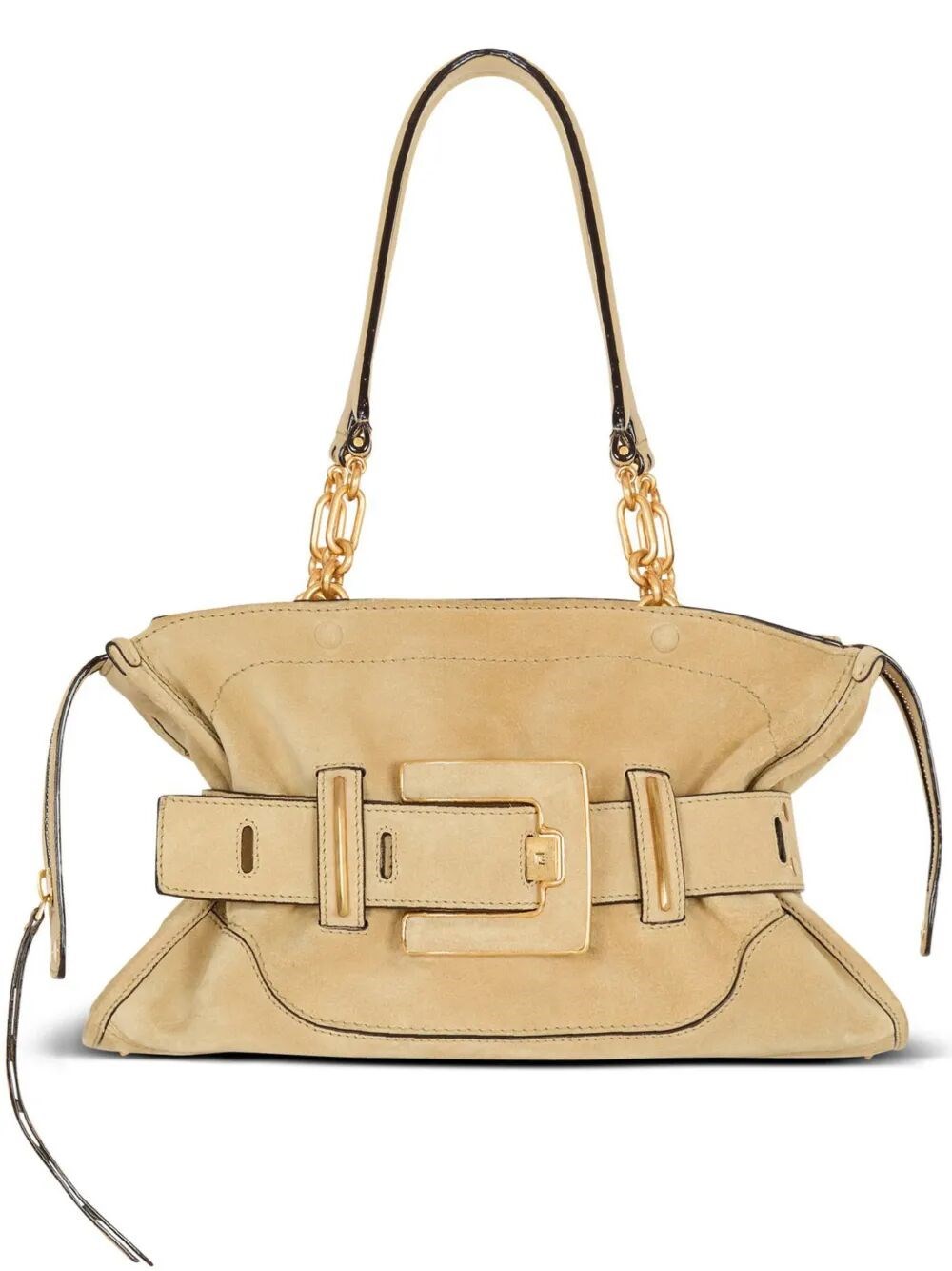 BALMAIN "Anthem" Suede Leather Shoulder Bag