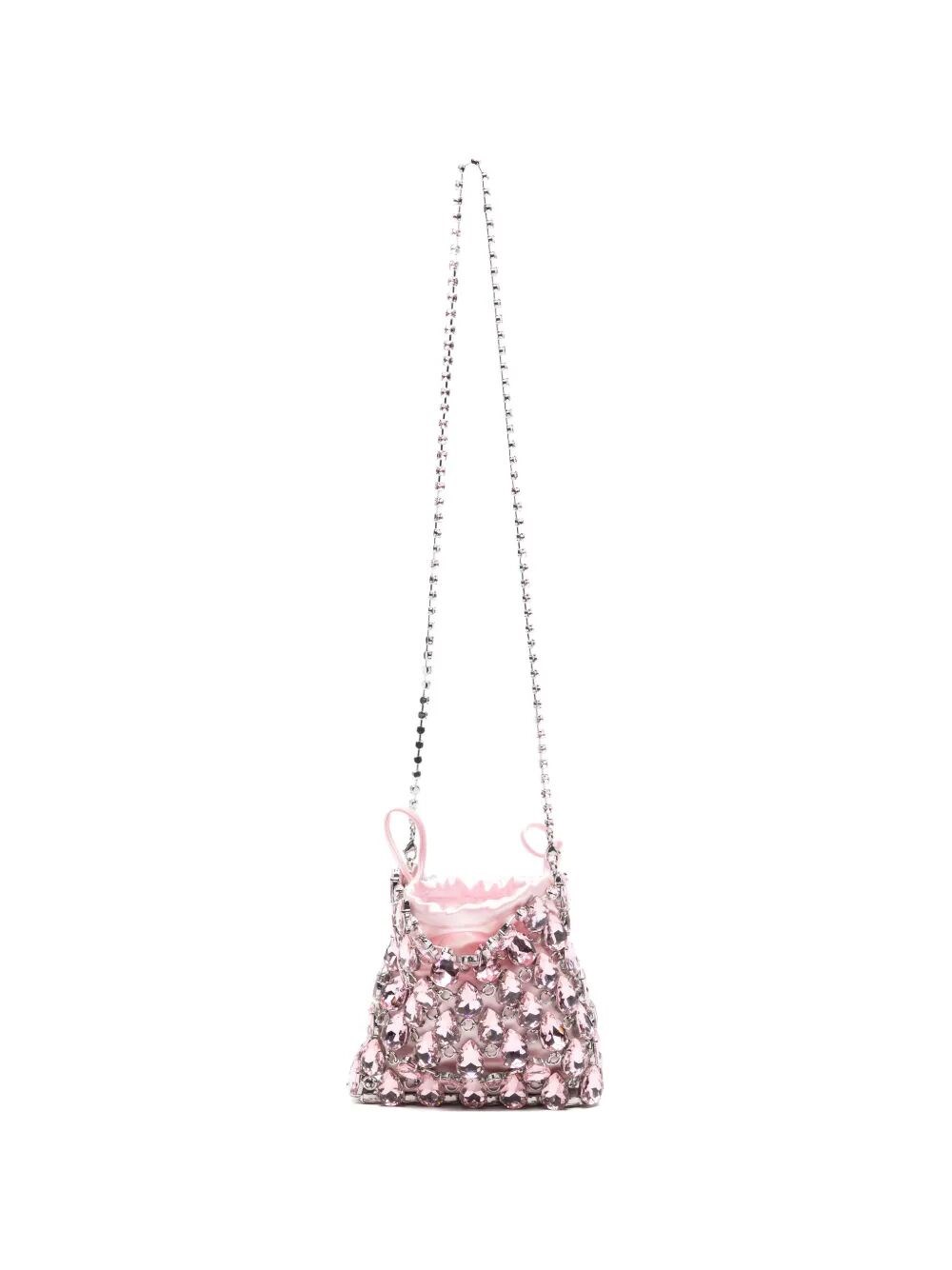 SELF-PORTRAIT Silver Crystal Chainmail Mini Bag