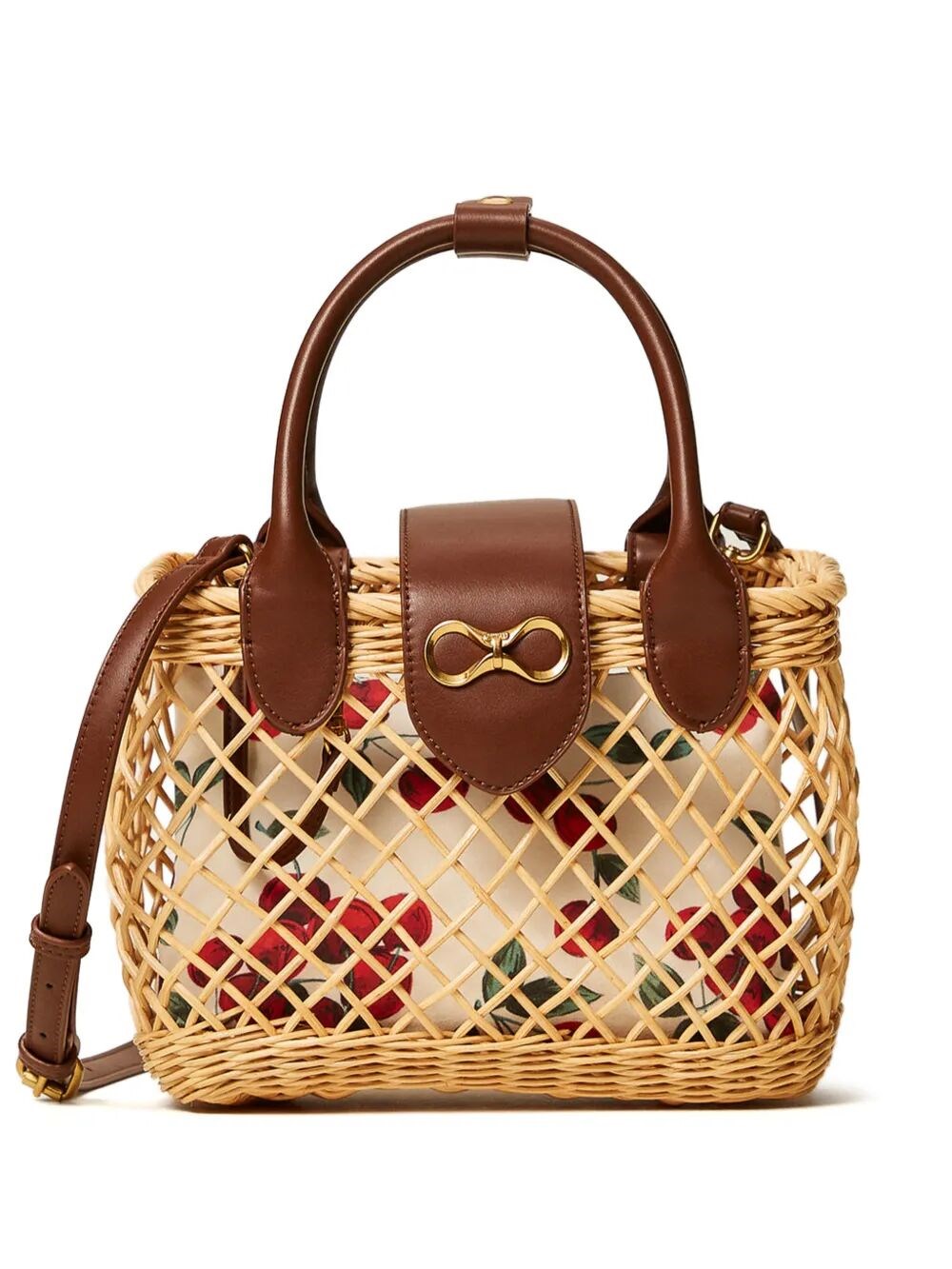 TWINSET Bicolor Straw Bucket Bag