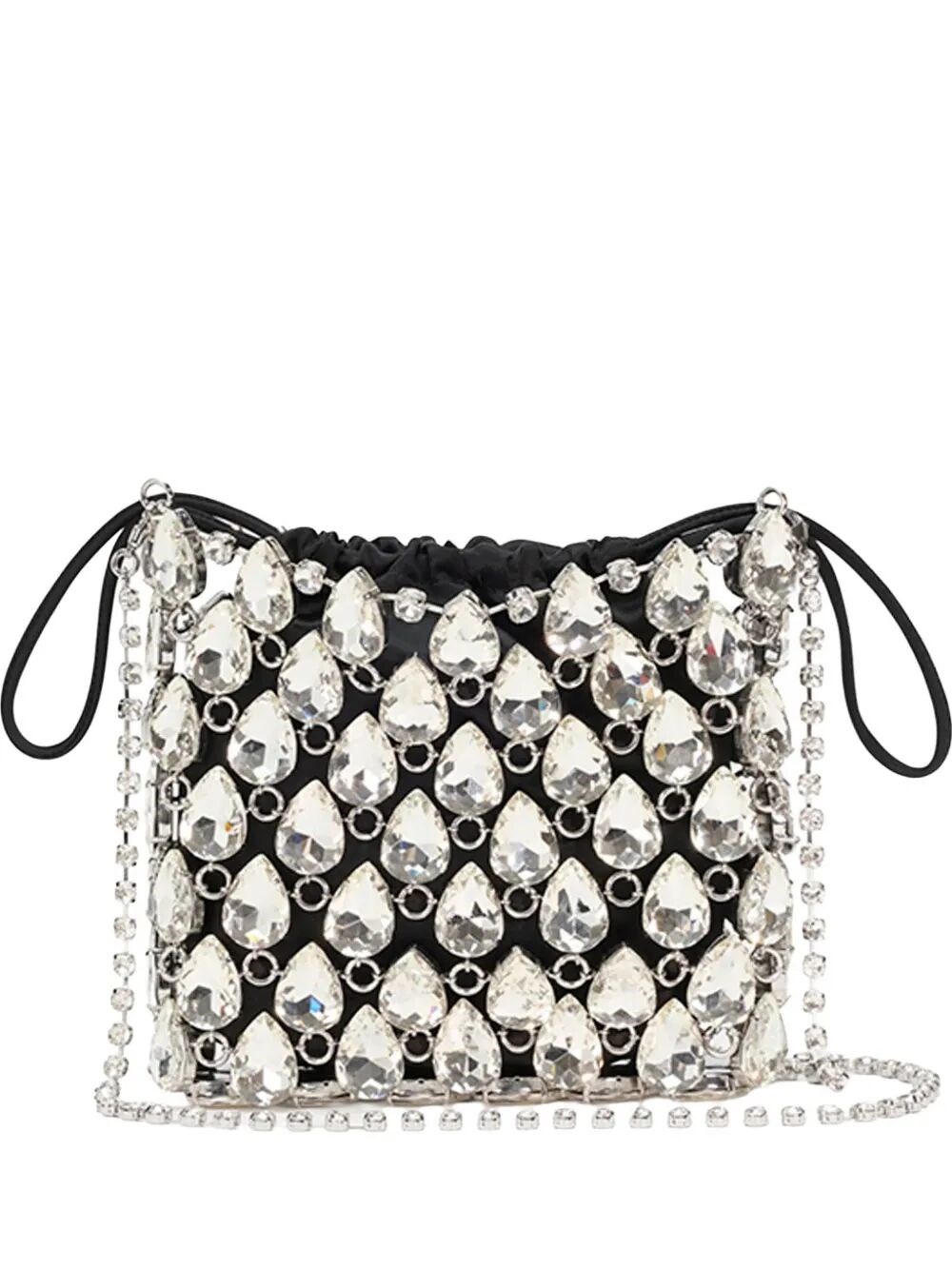 SELF-PORTRAIT Silver Crystal Chainmail Mini Bag