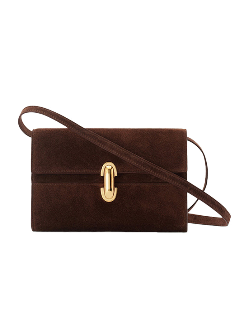Savette symmetry mini bag in suede Espresso