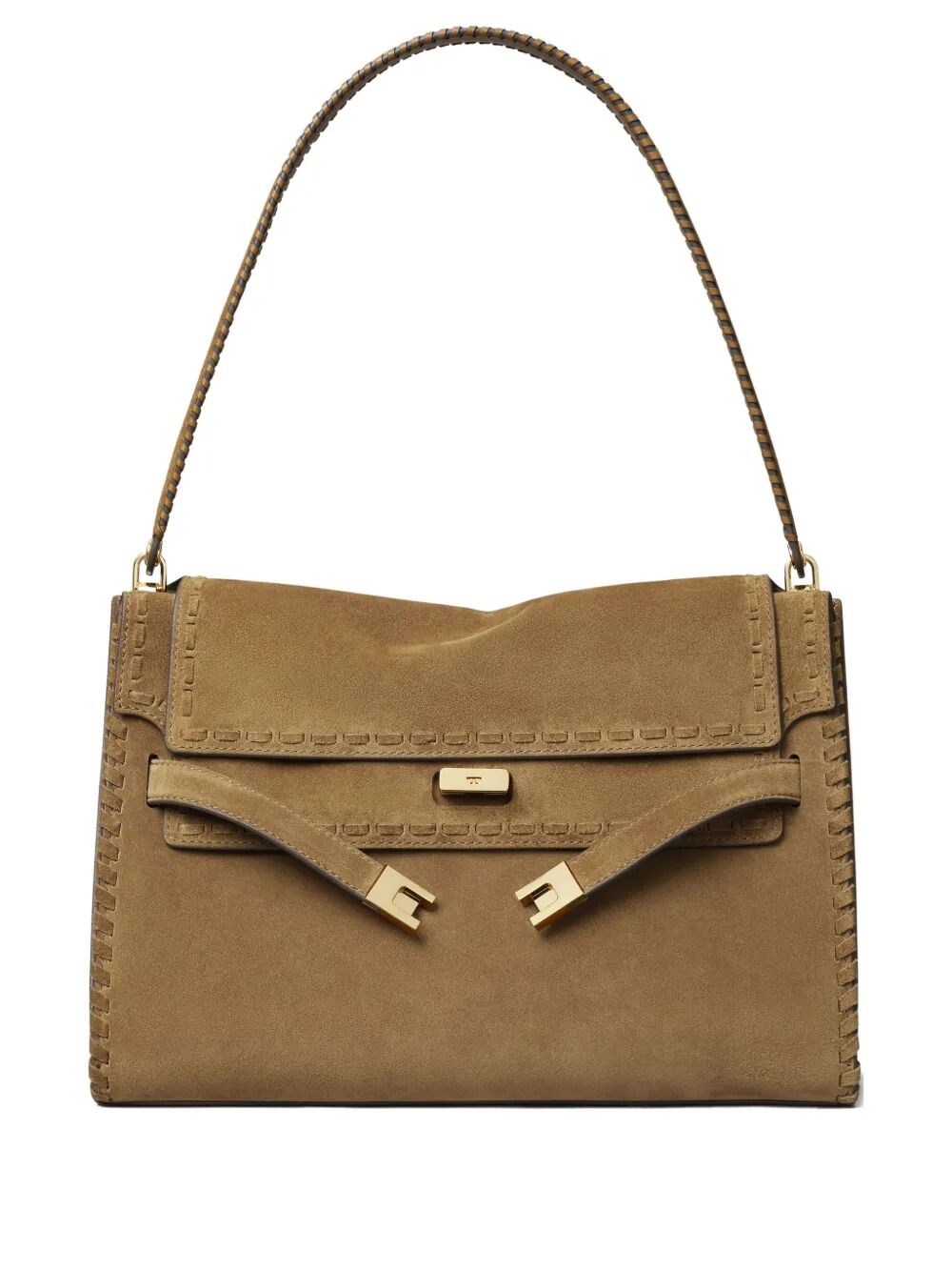 TORY BURCH "Lee Radziwill" Suede Large Shoulder Bag