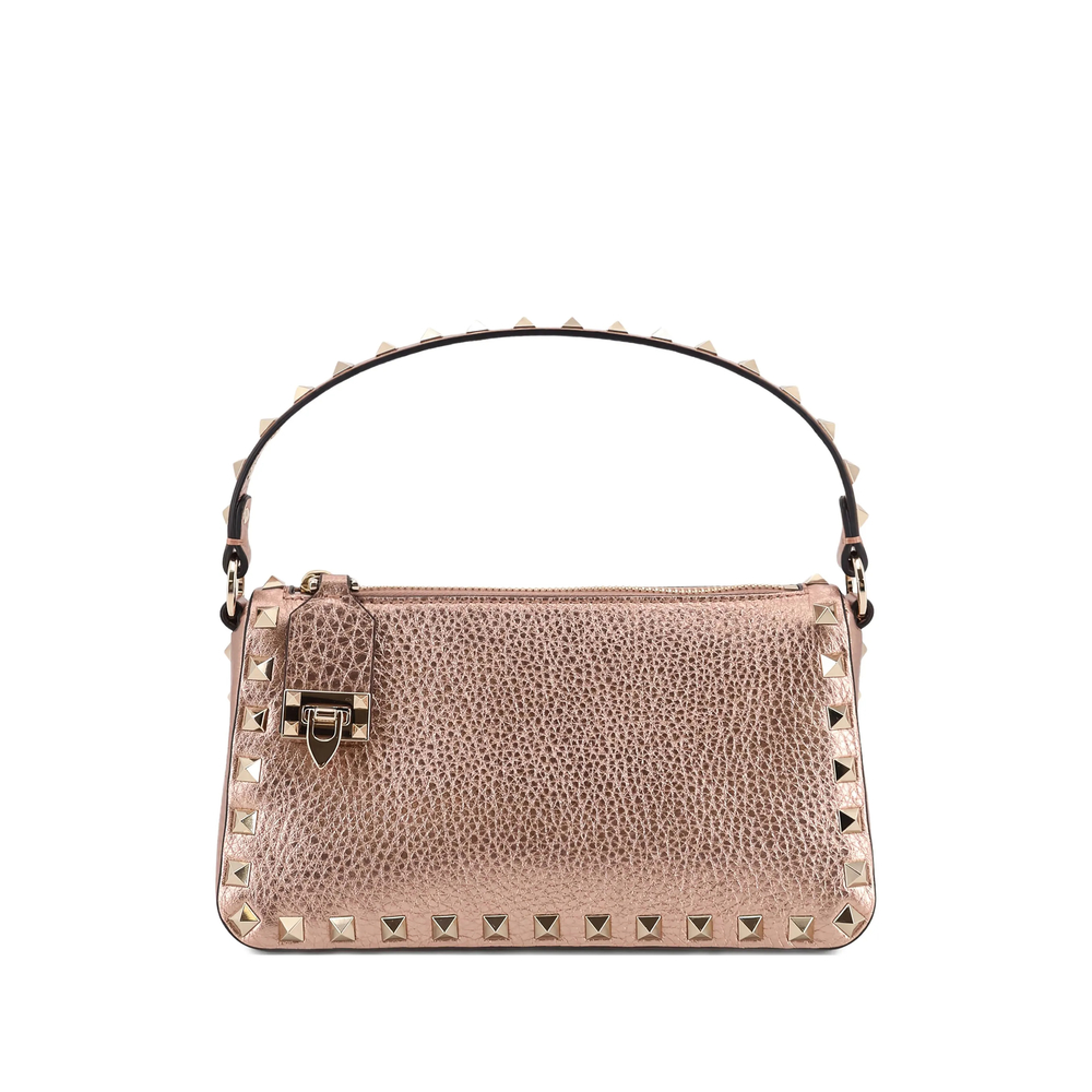Valentino Garavani Rockstud Small Crossbody Bag In Laminated Grainy Calfskin Leather