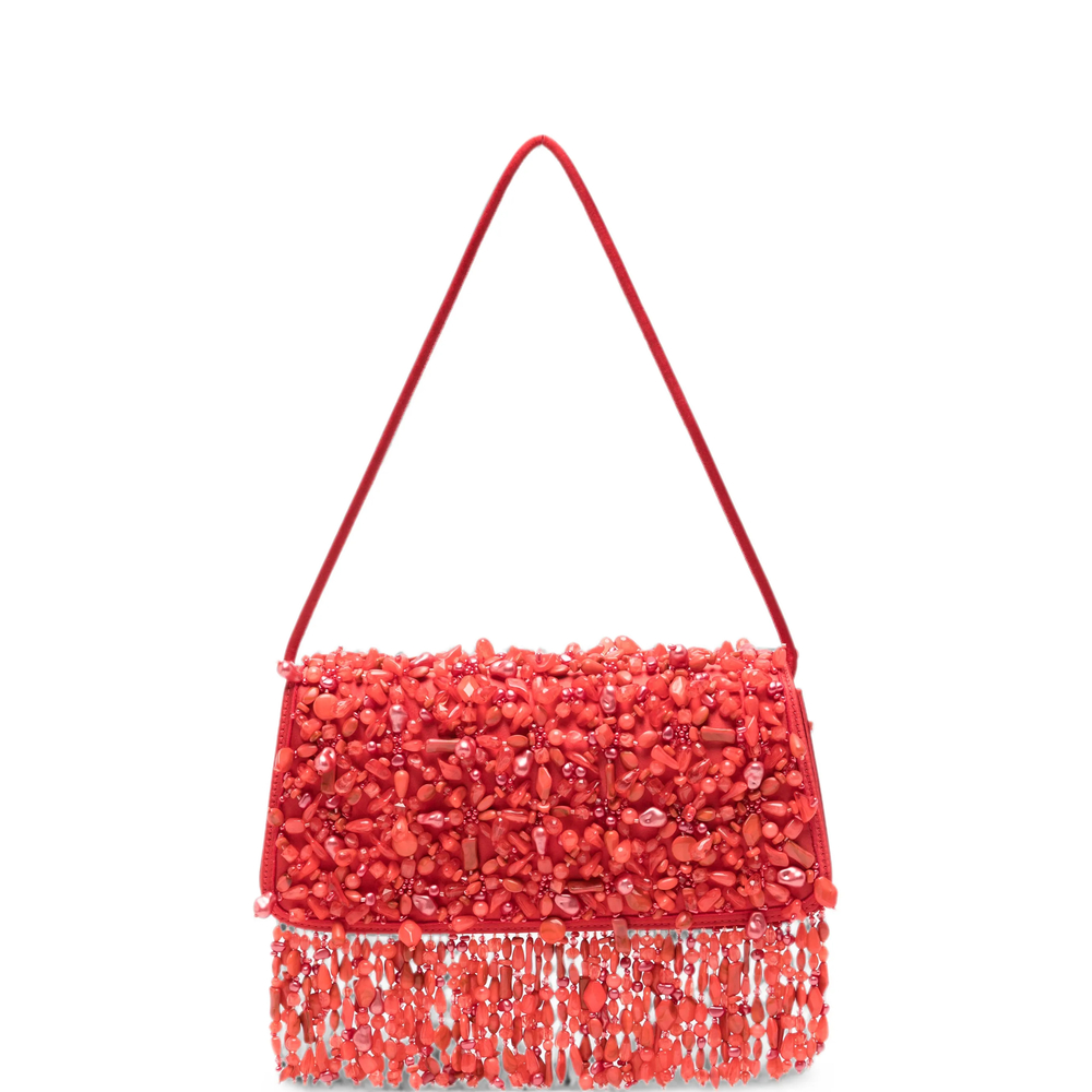 Cult Gaia Idalia Bead-embellished Fringed Shoulder Bag