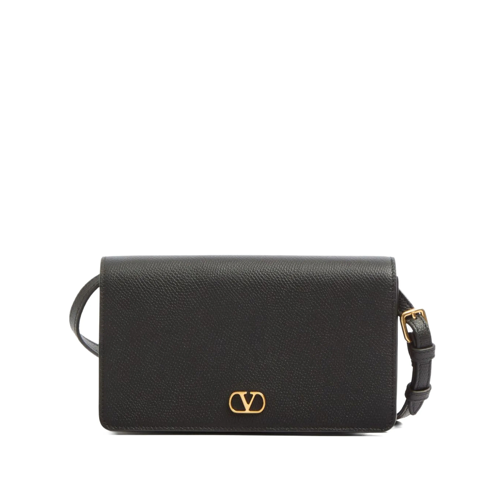 Valentino Garavani VLogo Signature Mini Shoulder Bag In Grainy Calfskin