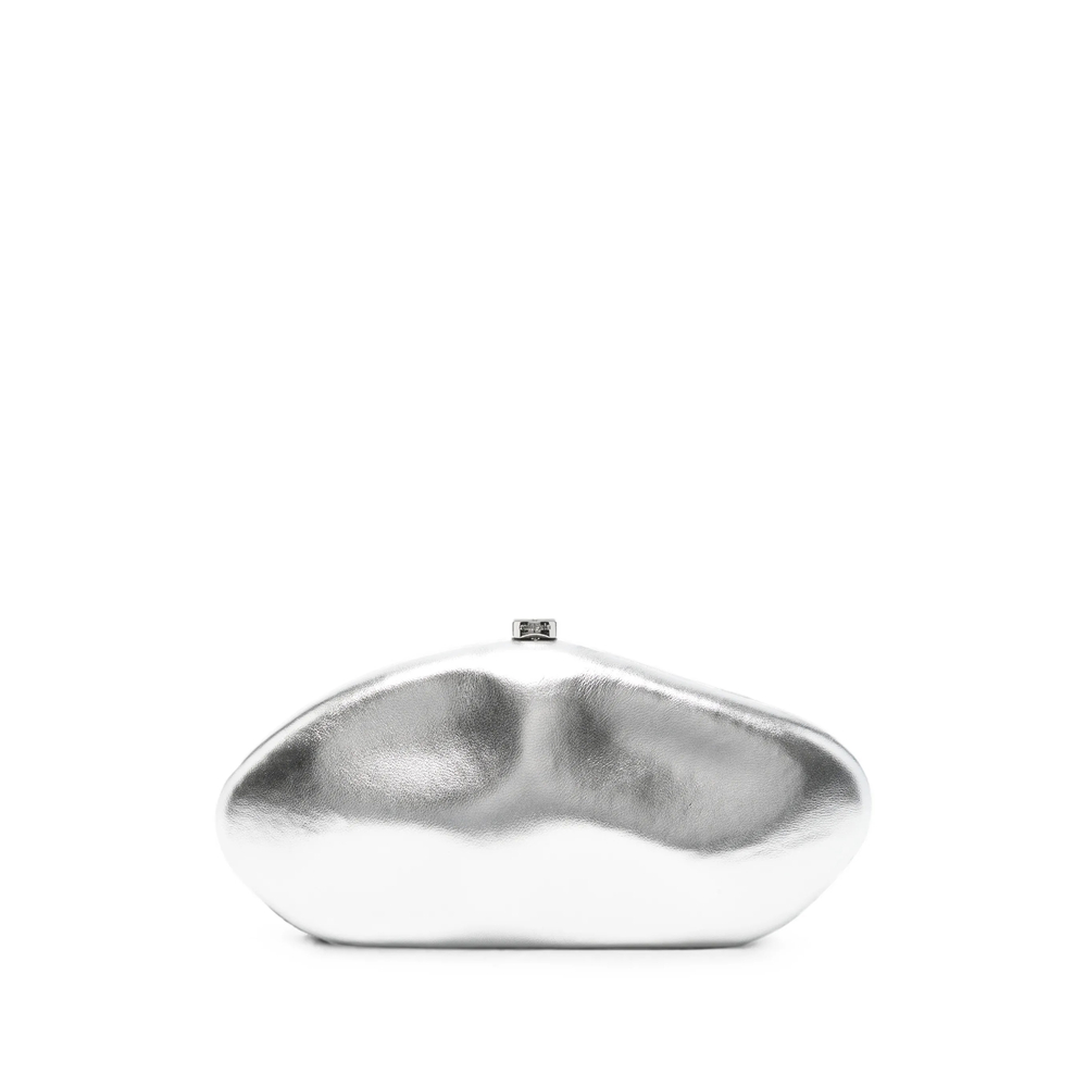Cult Gaia Thr Caldera Metallic-effect Pebble Clutch Bag