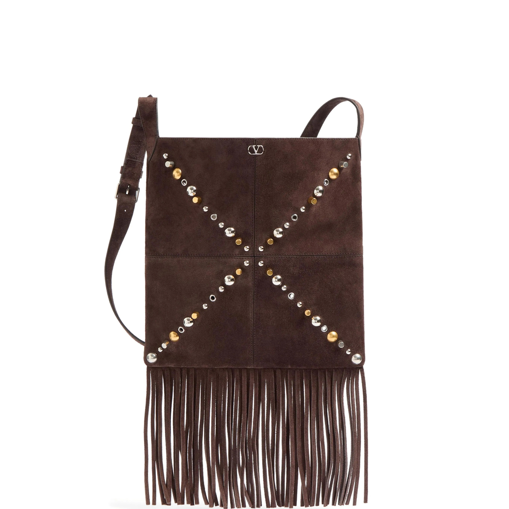 Valentino Garavani Small Nellcôte Fringes-detail Shoulder Bag