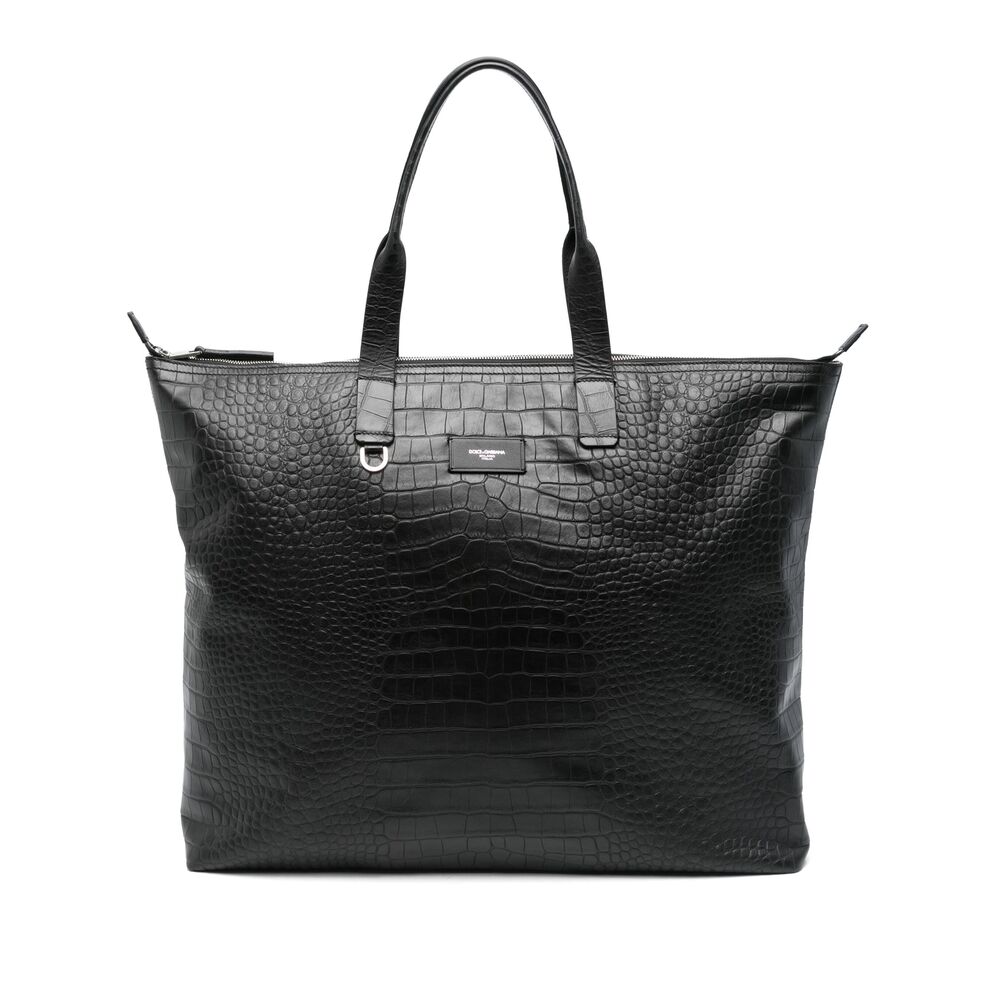 Dolce & Gabbana Large Crocodile-embossed Leather Tote Bag