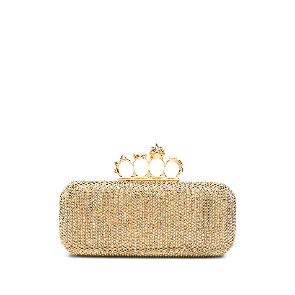 Alexander Mcqueen Long Knuckle Crystal-embellished Clutch Bag