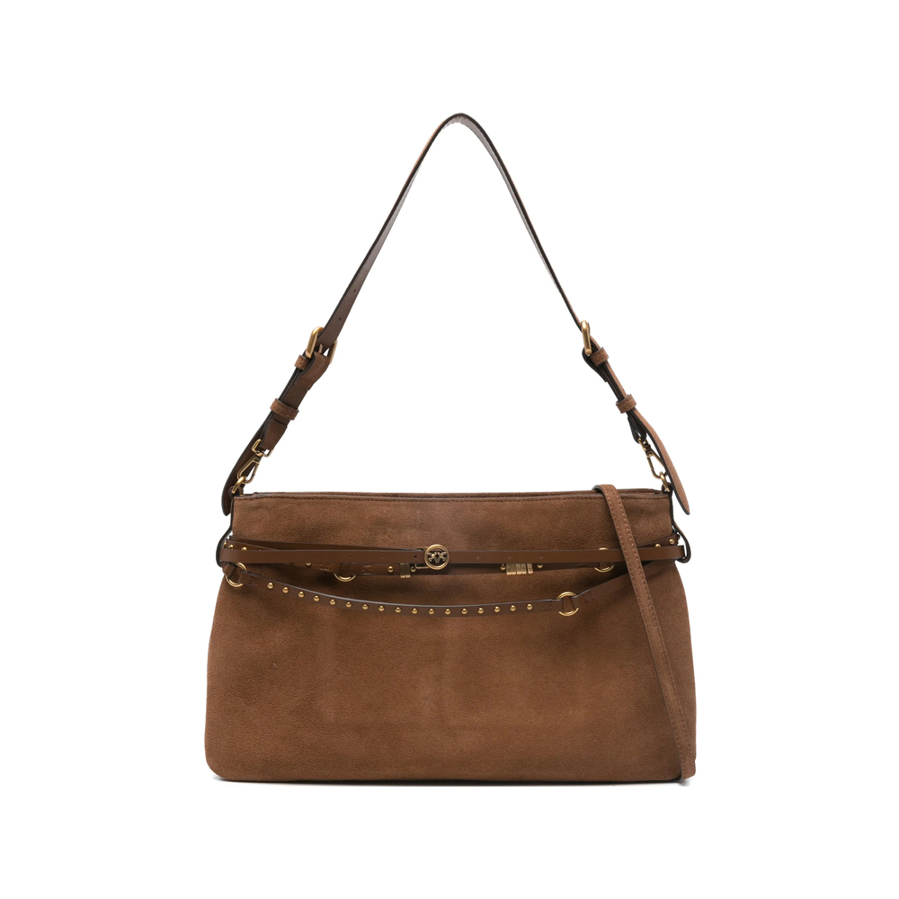 Pinko Belt Bag Big Large Shoulder Bag In Suede