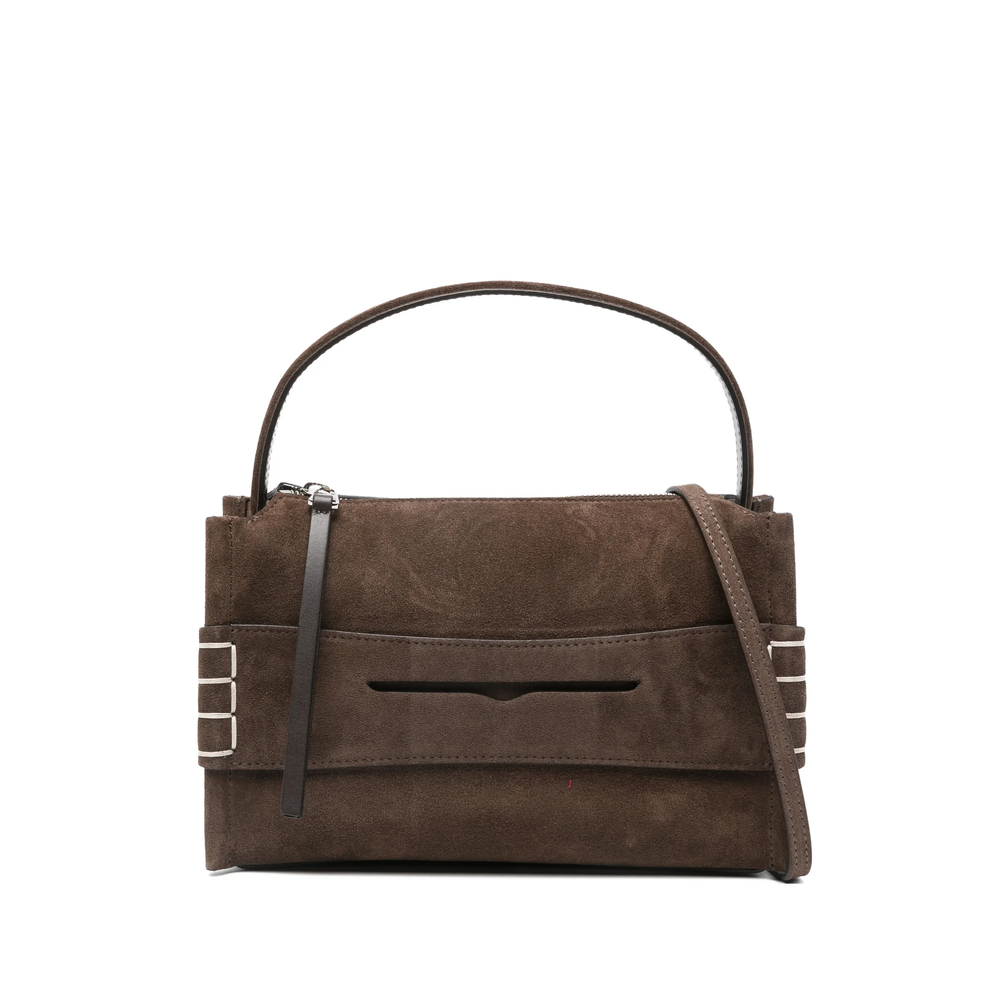 Jw Anderson Small Loafer Suede Top Handle Bag