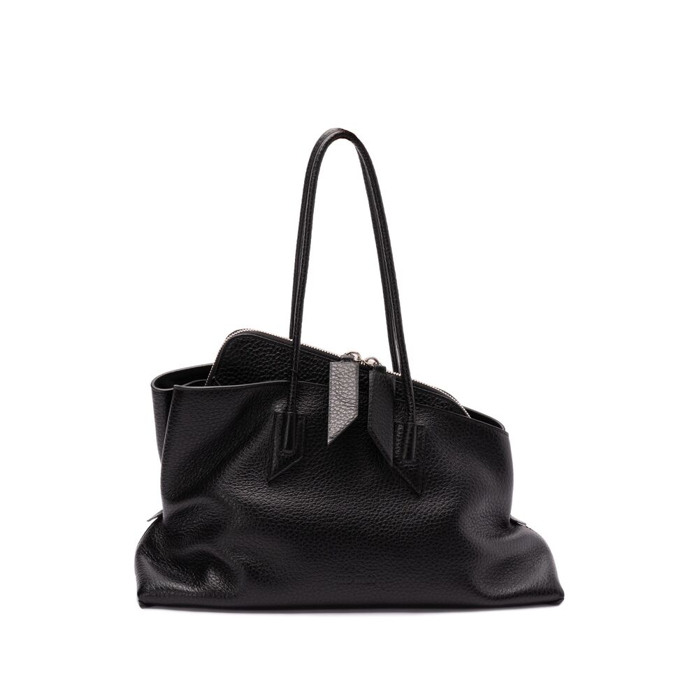 The Attico Medium La Passeggiata Grain-effect Tote Bag