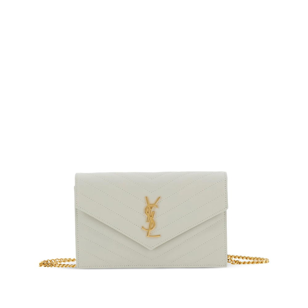 Saint Laurent Cassandre Envelope Chevron Chain Shoulder Bag