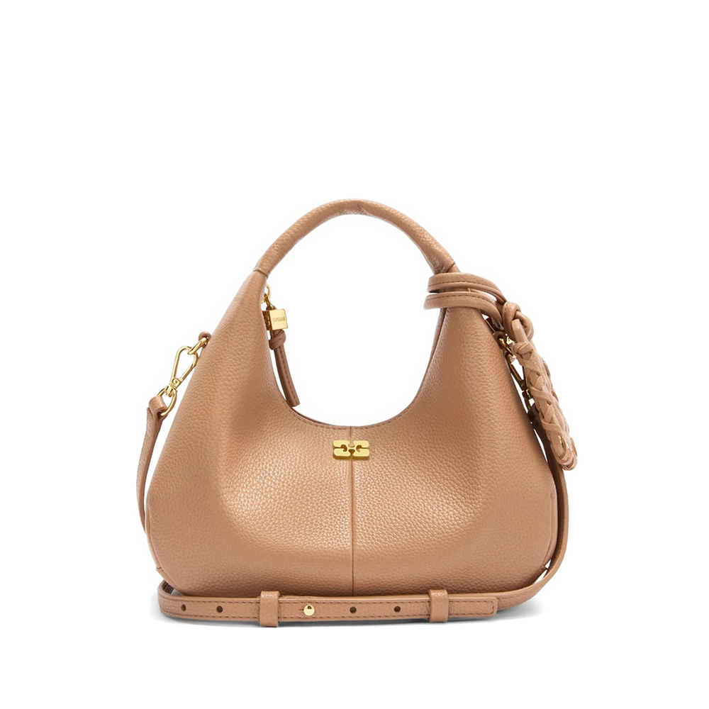 Ganni Mini Shoulder Bag In Brown