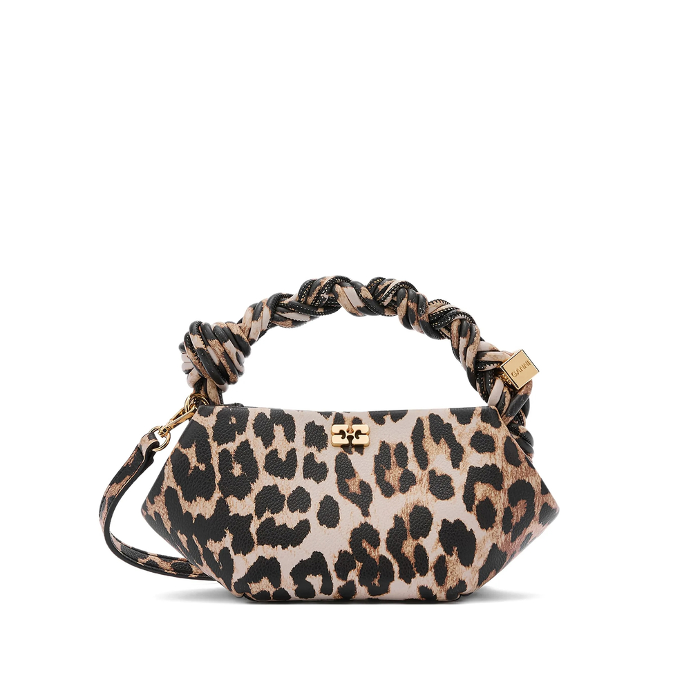 Ganni Leopard Grained Mini Bou Bag