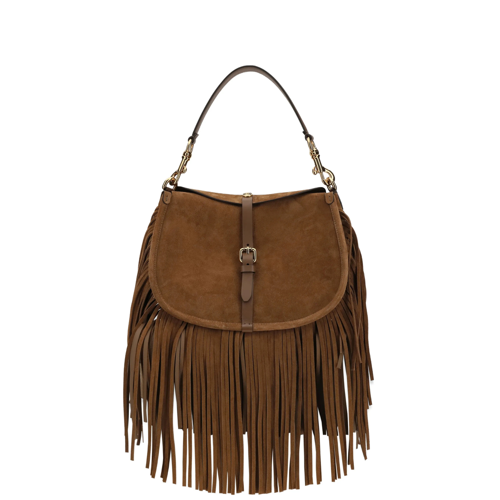 Etro Medium Suede Pony Bag With Fringes
