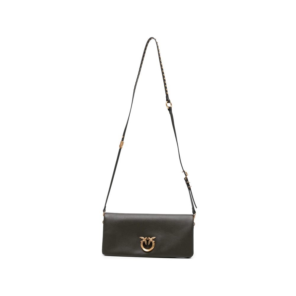 Pinko Love Bag Click Soft Horizontal Medium Crossbody Clutch In Leather