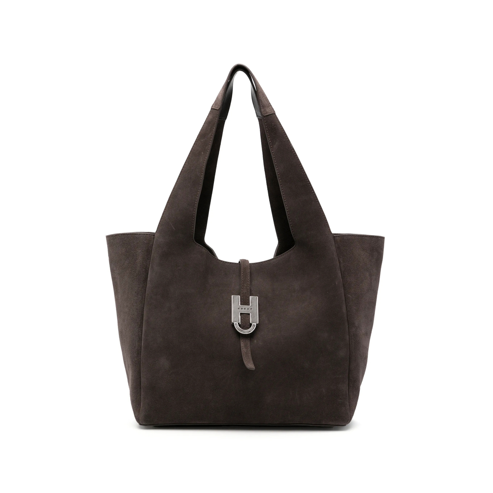 Hogan Trend Logo-plaque Suede Tote Bag