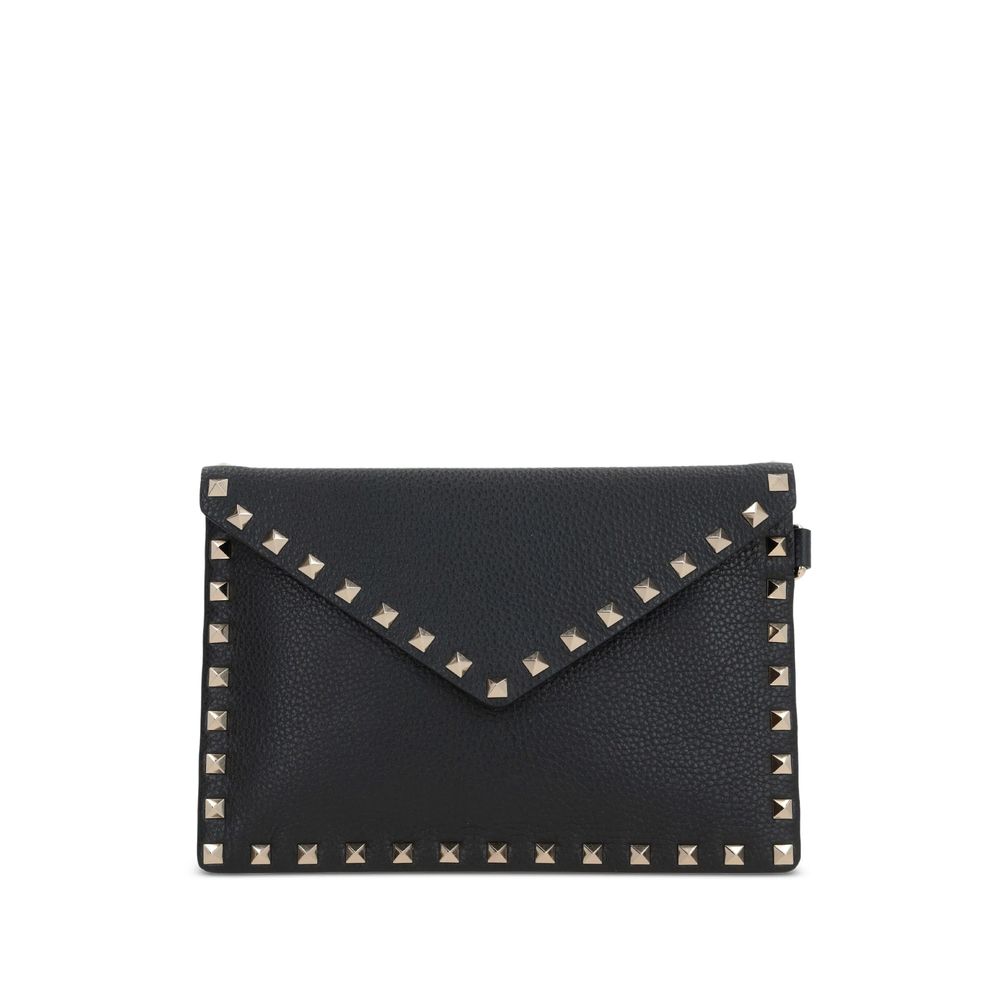 Valentino Garavani Rockstud Grainy Calfskin Pouch
