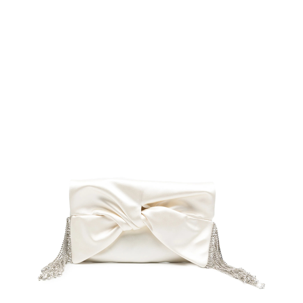 Anya Hindmarch Bow-detail Crystal-fringe Clutch Bag