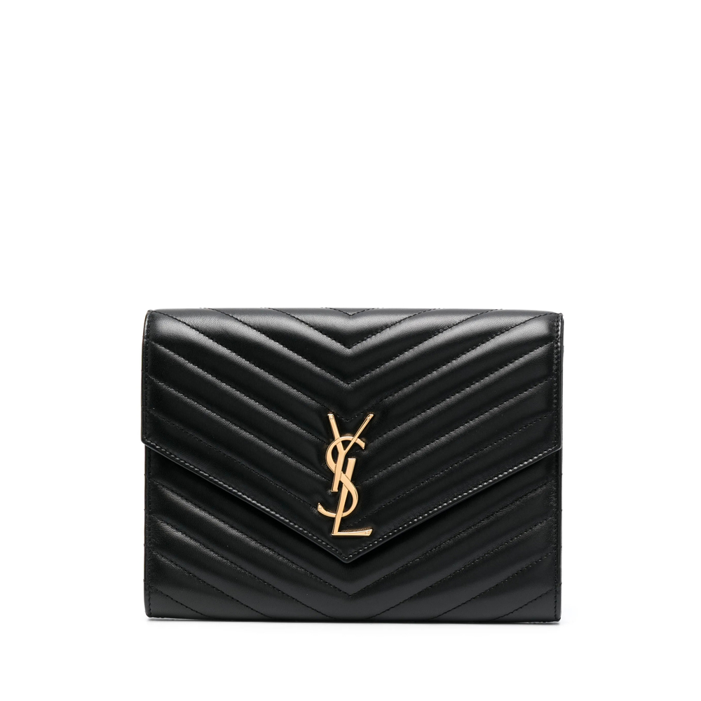 Saint Laurent Cassandre Matelassé Leather Clutch Bag