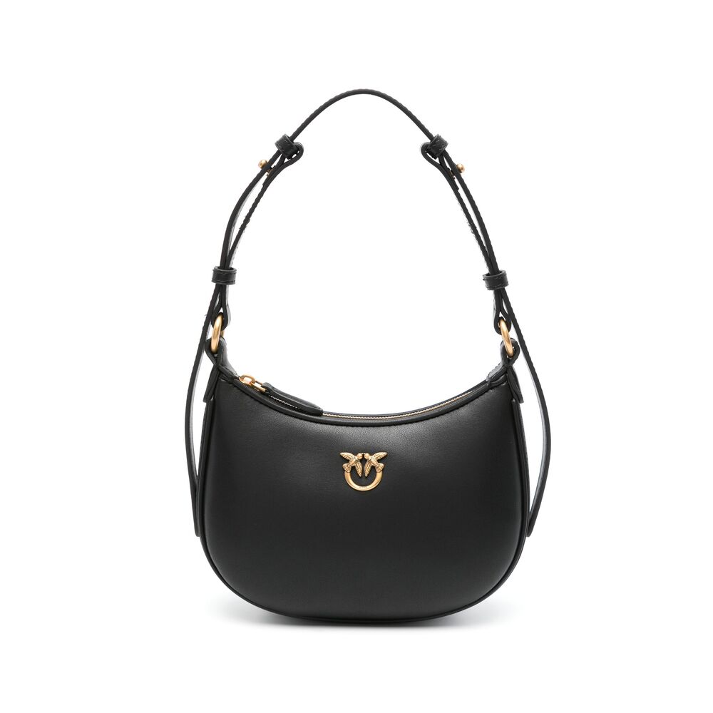 Pinko Half Moon Baby Leather Shoulder Bag