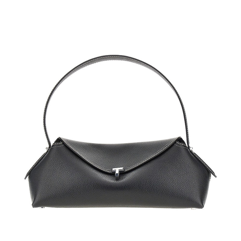Borsa a spalla T-Lock in pelle martellata