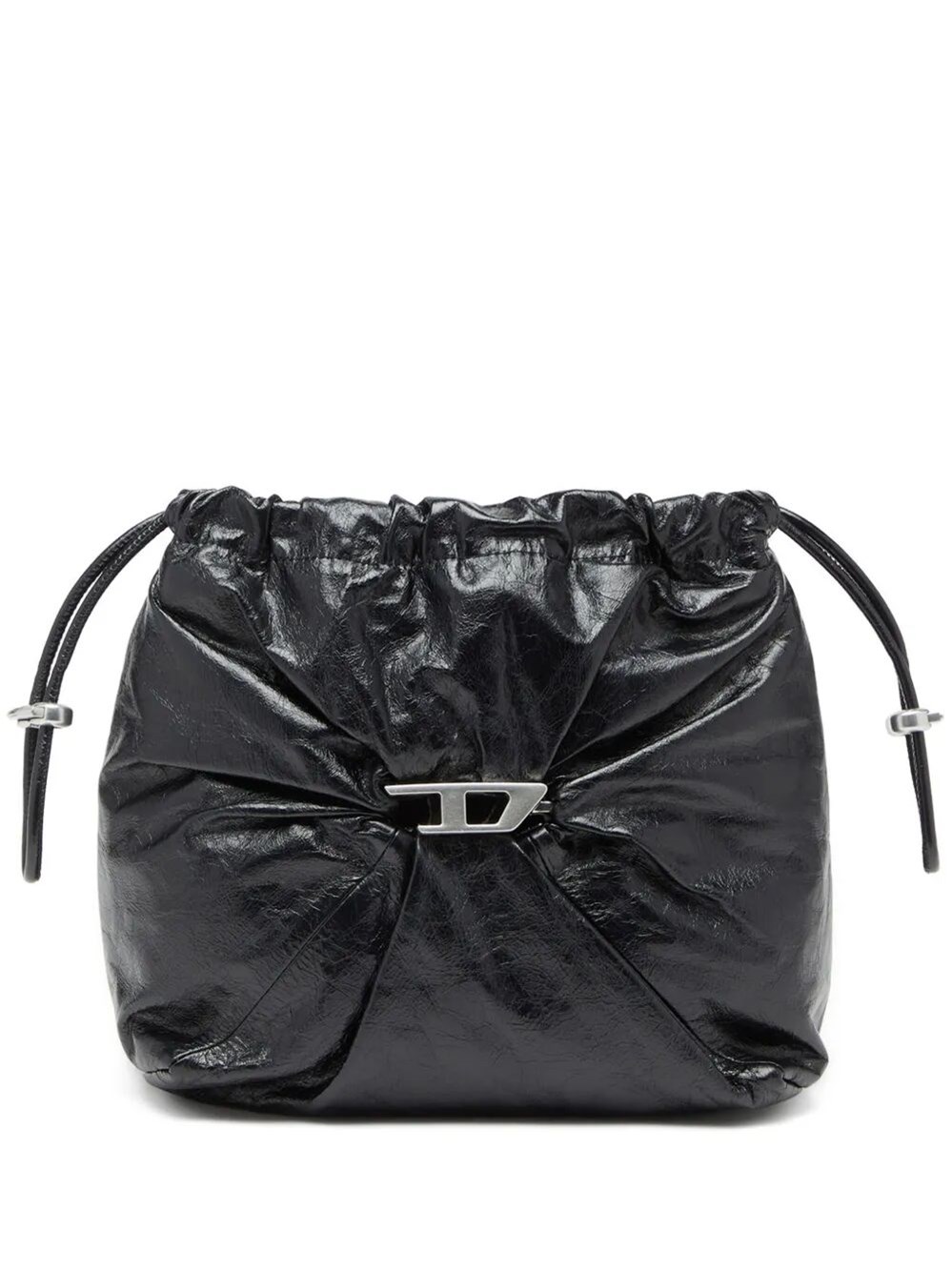 DIESEL Bag Leather Black "Scrunch-D Bucket"