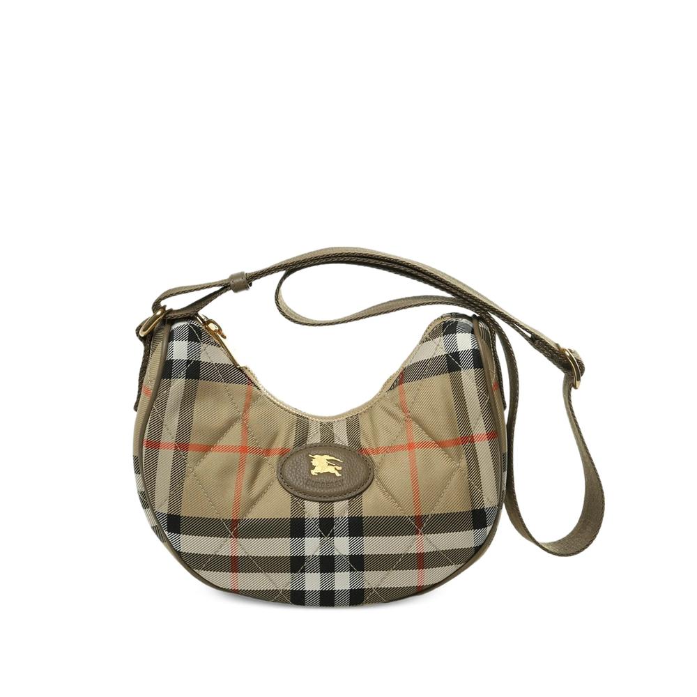 Burberry Horseshoe Quilted Check Crossbody Bag