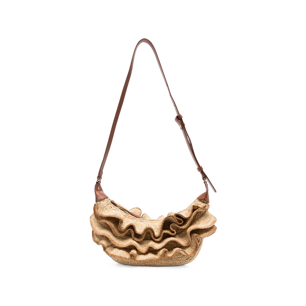 Zimmermann Ruffled Woven Shoulder Bag