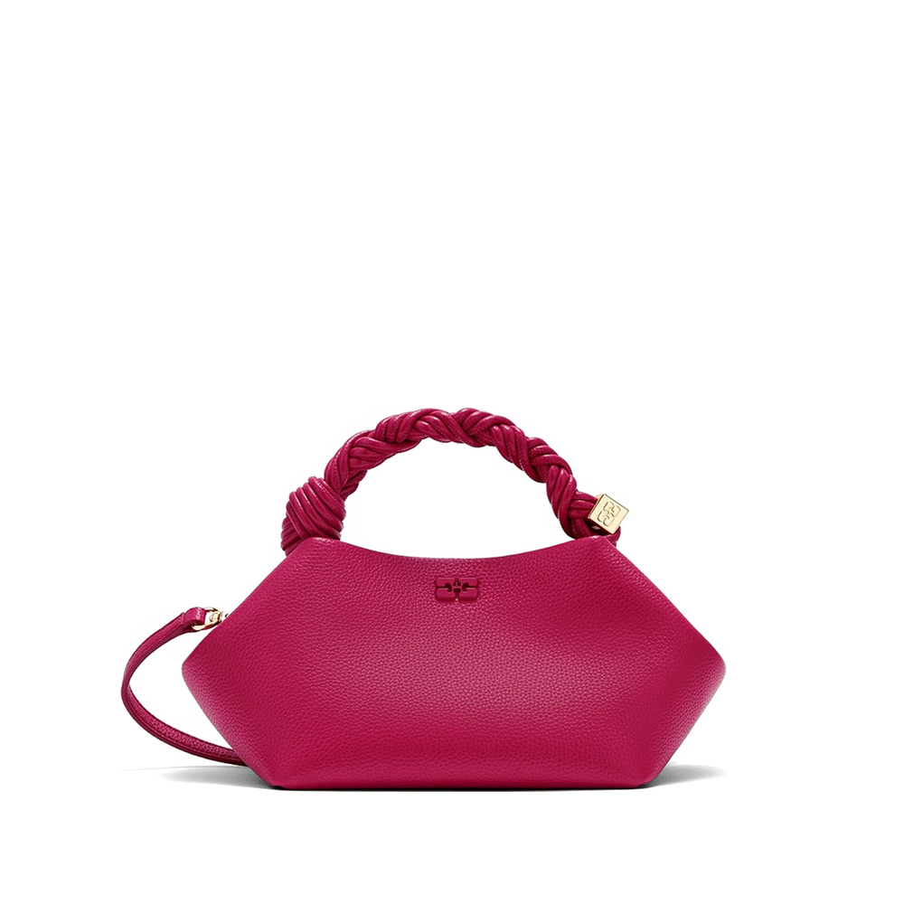 Ganni Small Bou Bag In Grained Red
