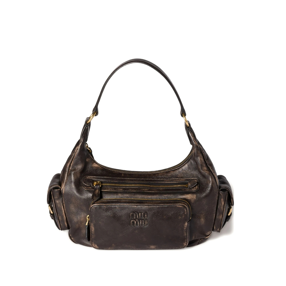 Miu Miu Pocket Leather Shoulder Bag