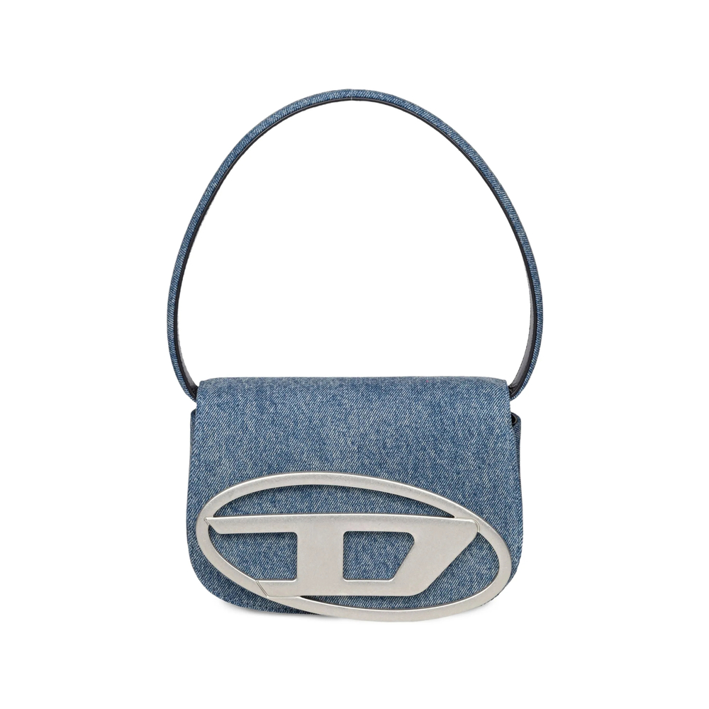 Diesel 1DR-Iconic Logo-plaque Denim Shoulder Bag