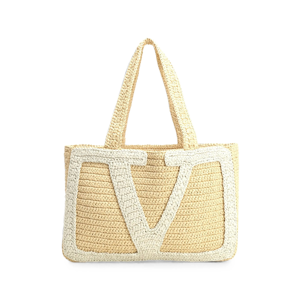 Valentino Garavani Viva Superstar Large Raffia Shopping Bag