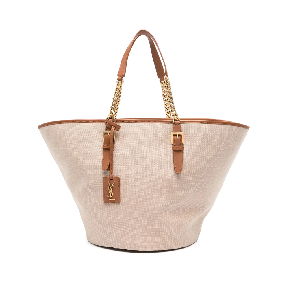 Saint Laurent Cassandre-tag Canvas Tote Bag
