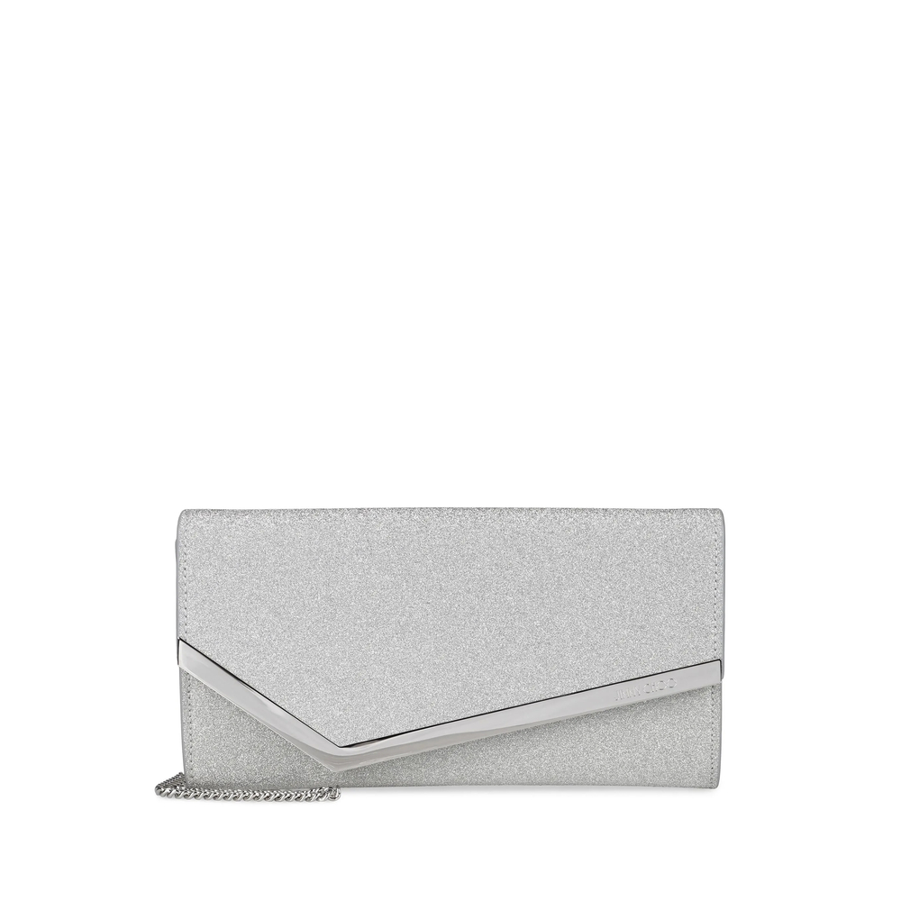 Jimmy Choo Emmie Glitter Leather Clutch