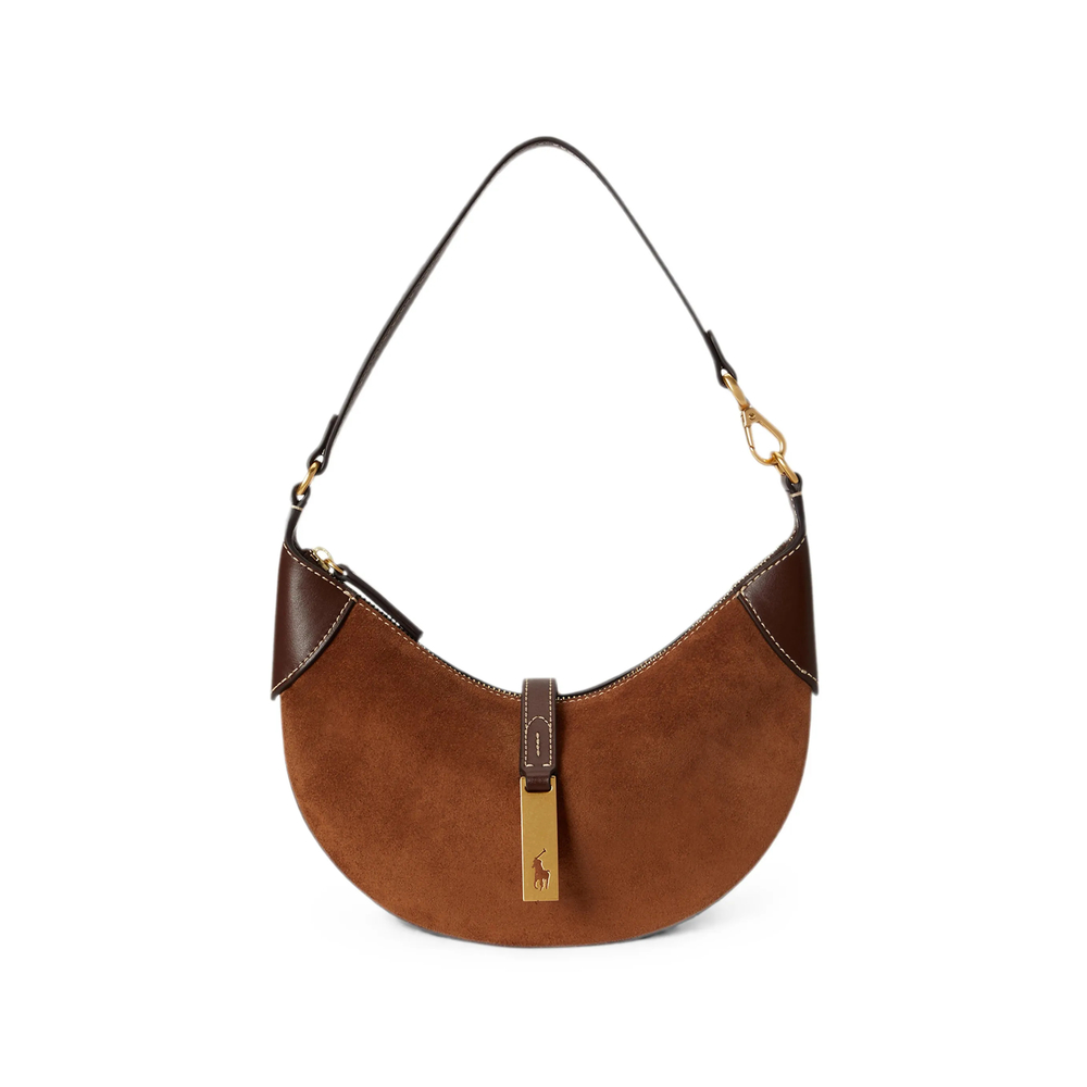Ralph Lauren Mini Polo ID Suede Shoulder Bag