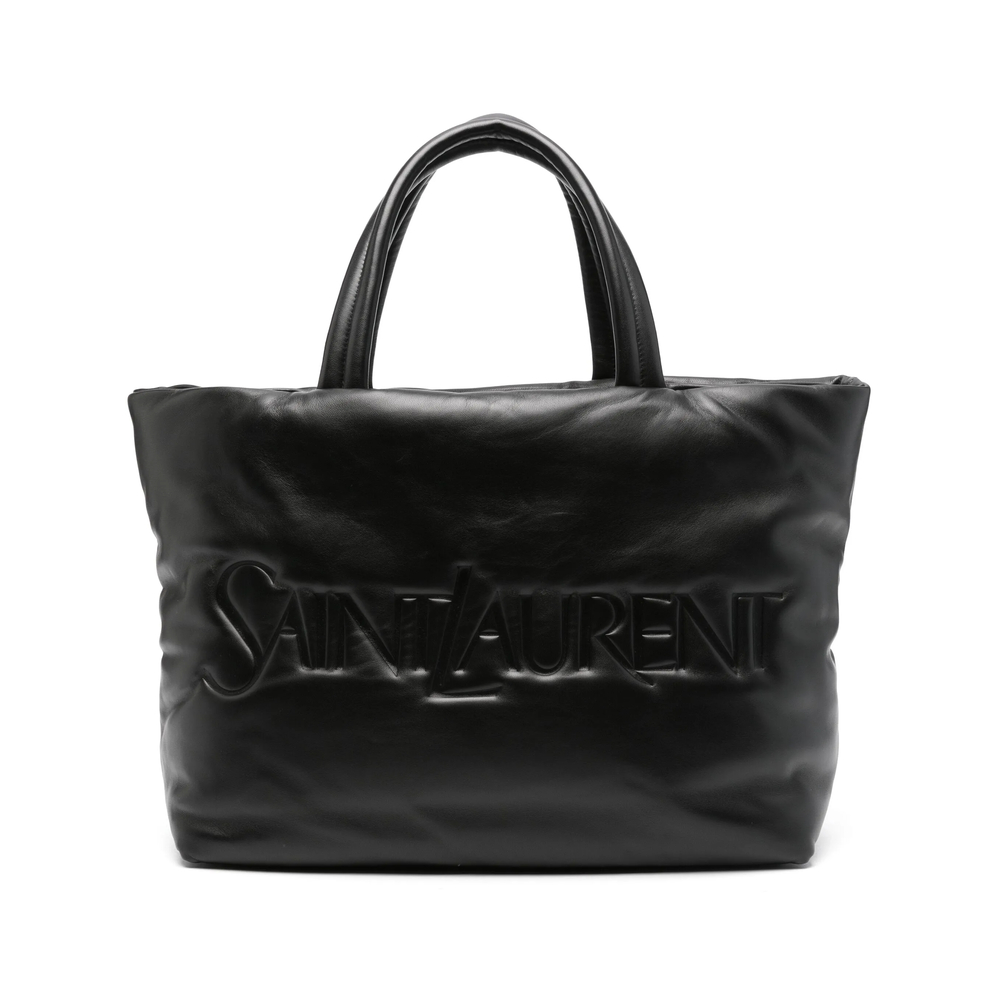 Saint Laurent Logo-debossed Leather Tote Bag
