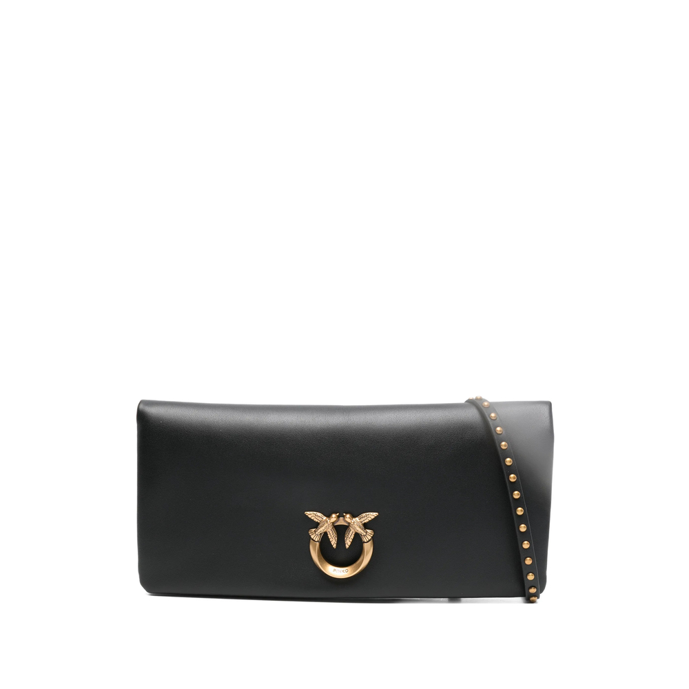 Pinko Medium Love Bag Click Soft Horizontal Studded Embellishment Clutch Bag