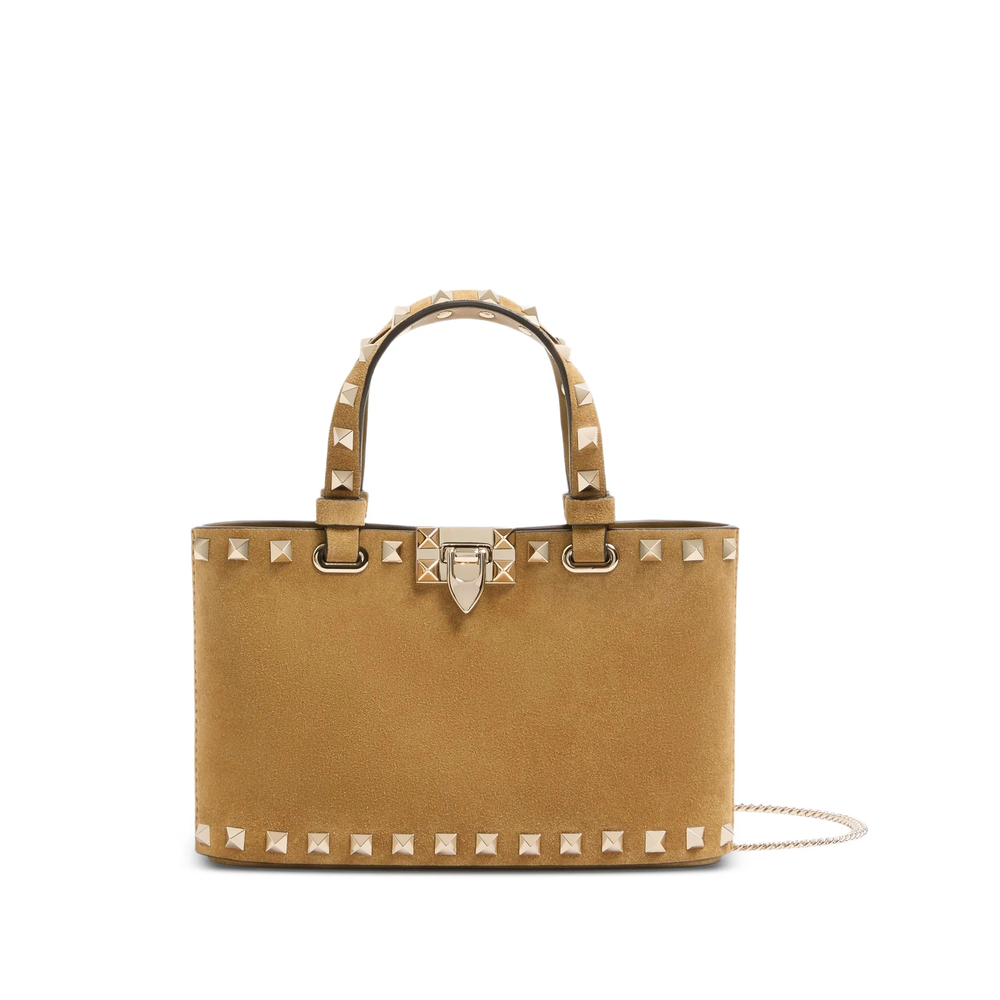 Valentino Garavani Rockstud Mini Suede Shopping Bag