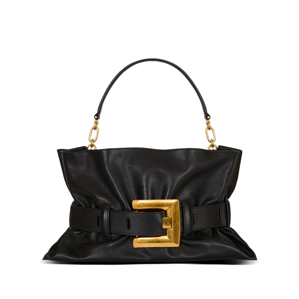 Balmain Medium Anthem Buckled Shoulder Bag