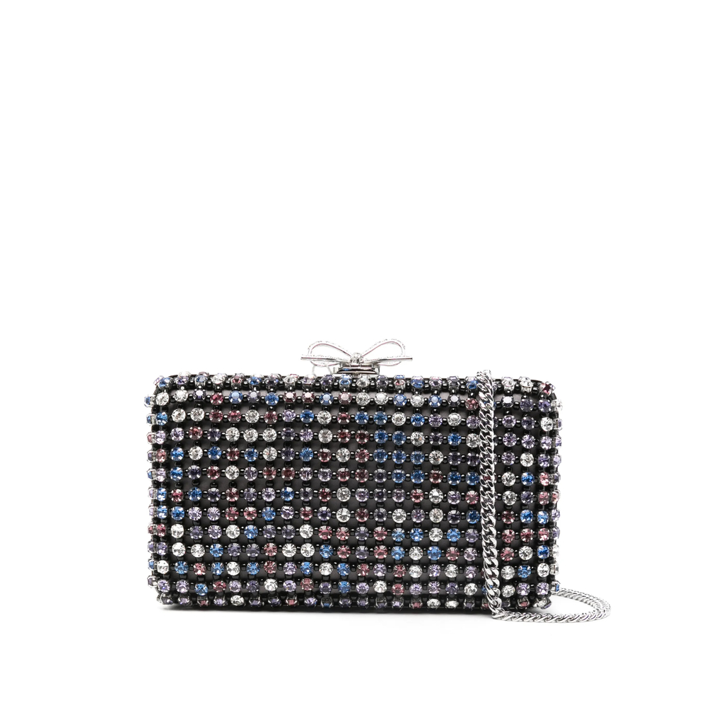 Self-portrait Chainmail Crystal-embellished Mini Clutch Bag