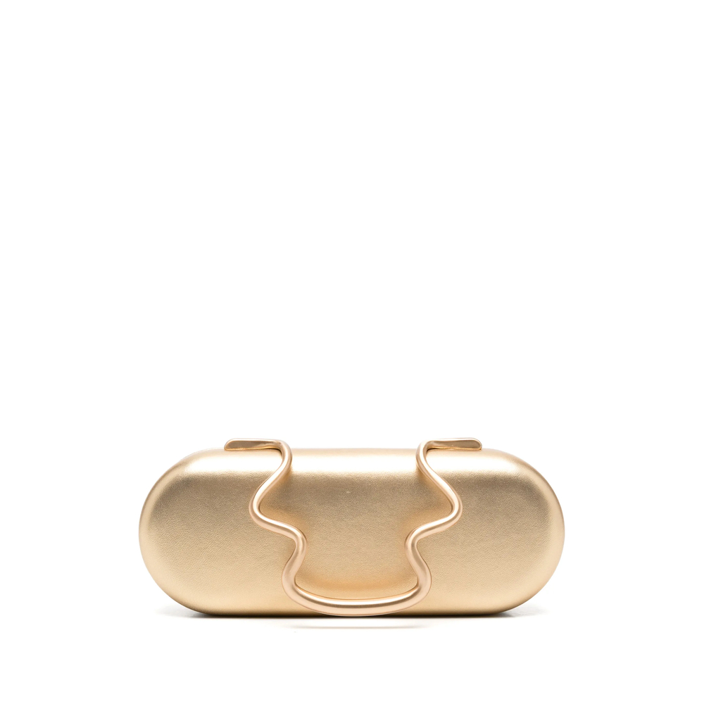 Cult Gaia Ilaria Metallic-finish Wave-handle Clutch Bag