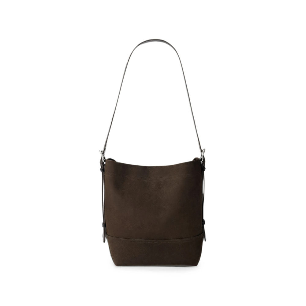 Lemaire Small Belted Tote Bag In Alpaca Nubuck