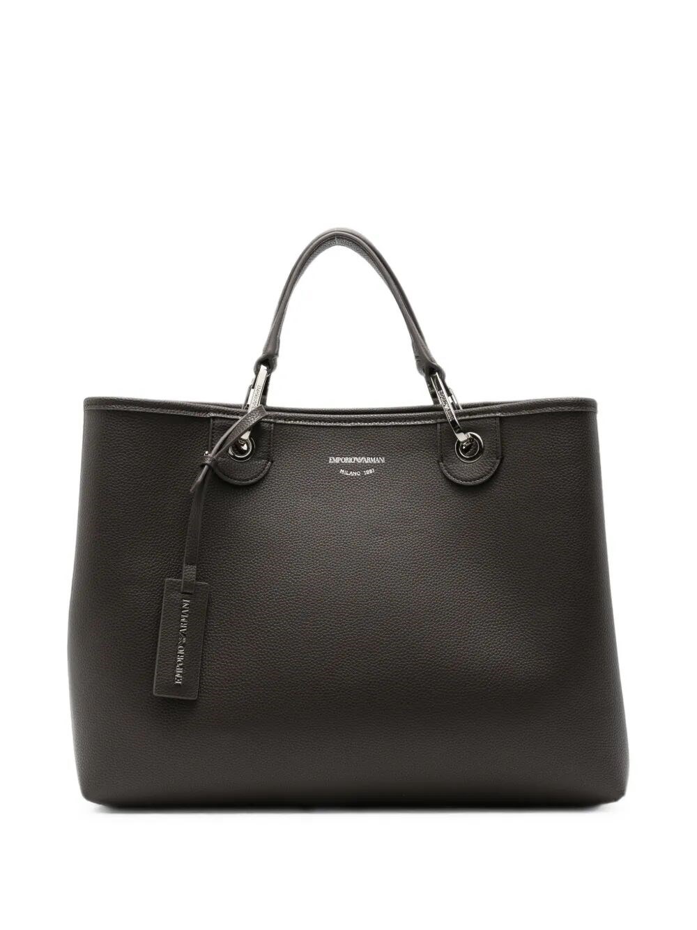 EMPORIO ARMANI Handbag Leather Gray Shopping Bag