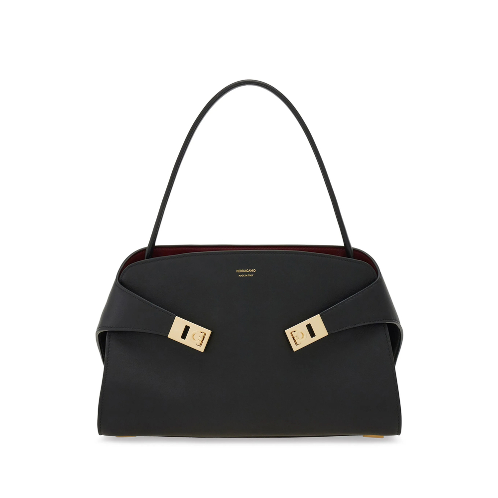 Ferragamo Hug Soft Bicolor Shoulder Bag M