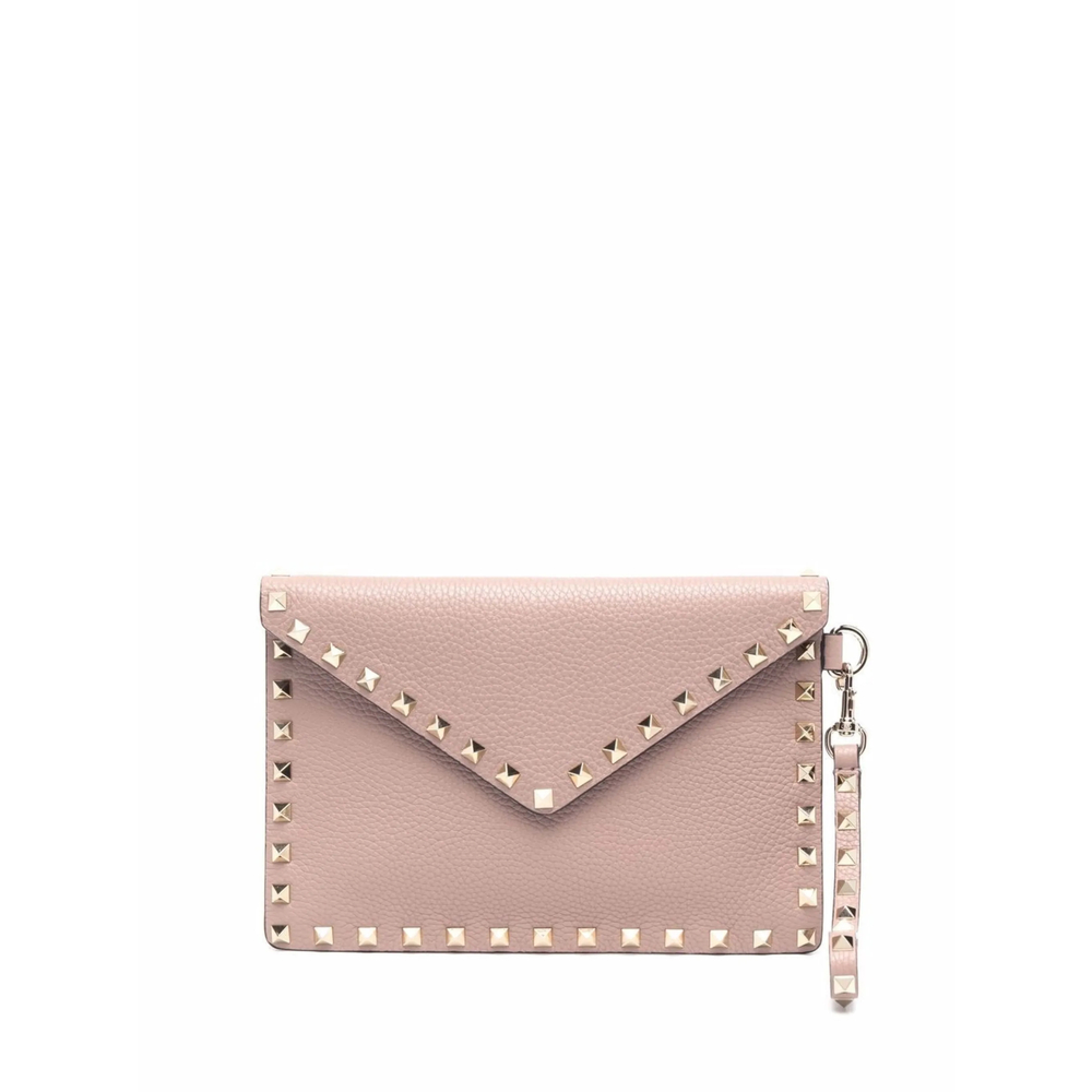 Valentino Garavani Rockstud Leather Clutch Bag