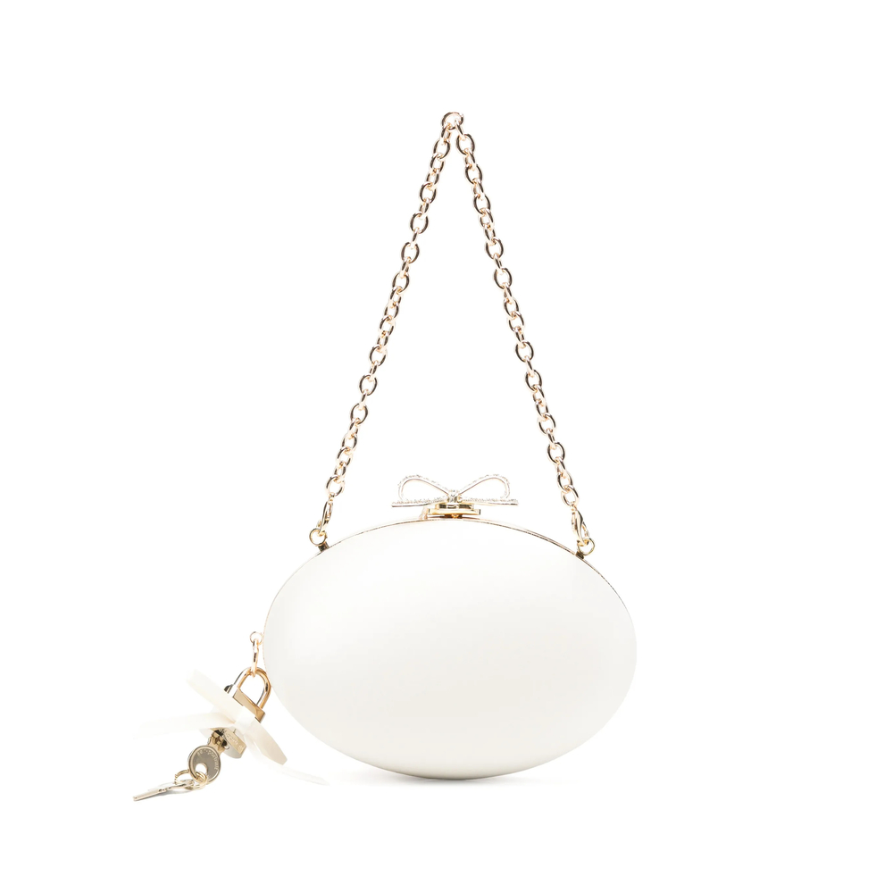 Self-portrait Bow-detail Oval Clutch Bag