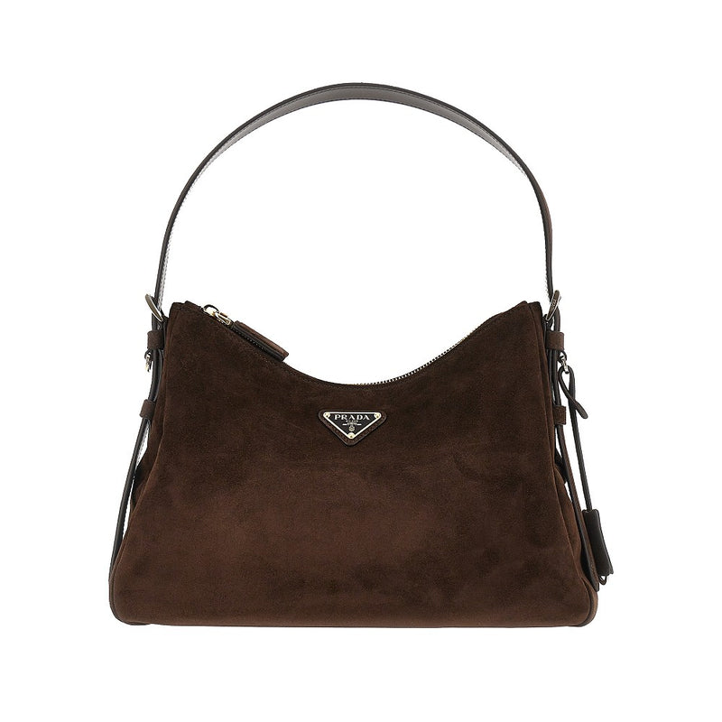 Borsa a spalla 'Prada Aimée' media in suede