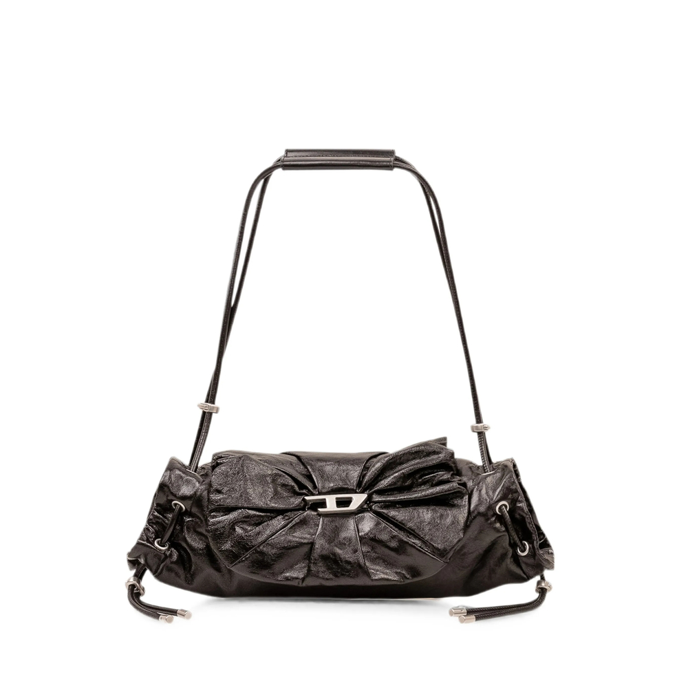 Diesel Scrunch-D-small Shoulder Bag In Shiny Scrunched Leather